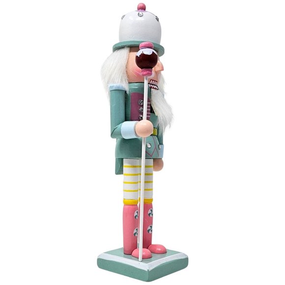 Pastel Candy Nutcracker, Mint Pastel Soldier Nutcracker 10", Candy Themed Decor - Picture 3 of 4